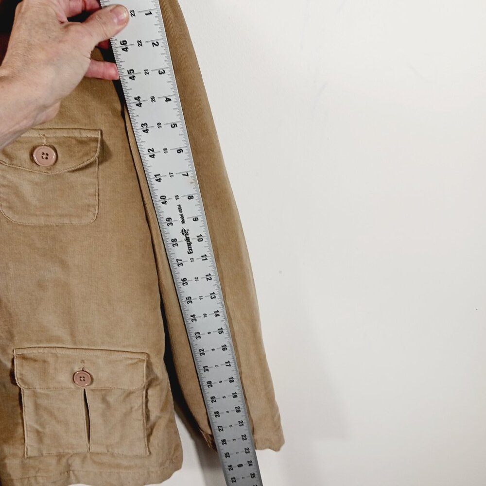 Denim & Co. Women's Utility Jacket, Tan Corduroy, Size Large, Safari Barn Chore - Picture 13 of 15